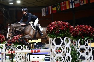 Steve Guerdat, ici sur Dynamix à Göteborg, s'était qualifié in extremis pour la finale de la Coupe du monde. KEYSTONE/EPA/Bjorn Larsson Rosvall